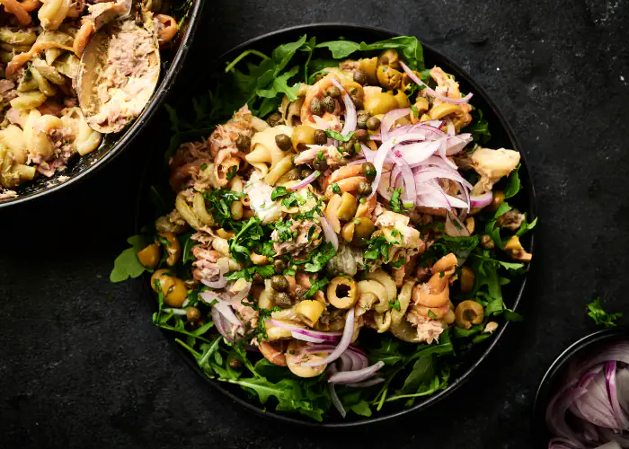 Featuring tender pasta, creamy Greek yogurt, Dijon mustard, and briny capers, this dish delivers a perfect mix of creamy and savory flavors.